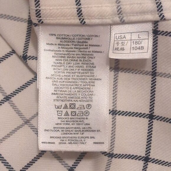 Brooks Brothers Mens Large White Long Sleeve Button Down Shirt Supima Regent - Picture 9 of 9
